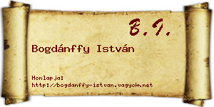 Bogdánffy István névjegykártya