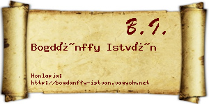 Bogdánffy István névjegykártya