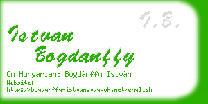 istvan bogdanffy business card