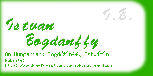 istvan bogdanffy business card